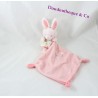 Doudou handkerchief rabbit TEX BABY pink salmon floral dress bird 37 cm