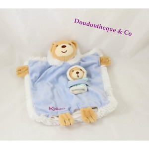 Doudou plat poupon KALOO Igloo bébé ours bleu 23 cm