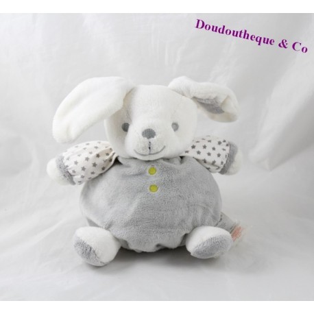 Doudou Kaninchen OBAÏBI grau weiße Kugel Stern 20 cm Doudou Kaninchen OBAÏBI grau weiße Kugel Stern 20 cm