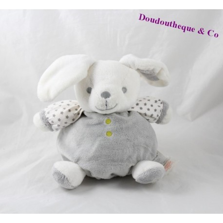 Doudou Kaninchen OBAÏBI grau weiße Kugel Stern 20 cm