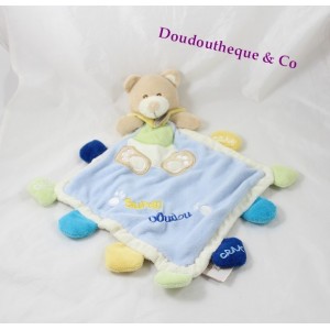 Pat Teddybär BABY NAT' meine Super Doudou blau-grüne Diamant Crak Bell