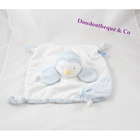 Doudou flach Percy Pinguin DIE GRO COMPANY weiß blau Erwachen 27 cm Doudou flach Percy Pinguin DIE GRO COMPANY weiß blau Erwachen 27 cm
