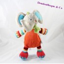 Elefant Plüsch TEX BABY grau gestreift Wolle 30 cm