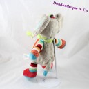 Peluche elefante TEX BABY lana rayas grises 30 cm