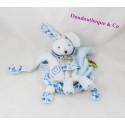 Doudou Marionette Bunny BLANKIE und Firma Tattoo Blumen blau 25 cm
