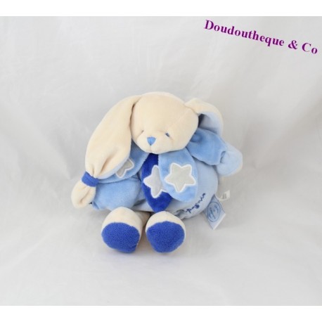 Doudou musical lapin DOUDOU ET COMPAGNIE Chouette ça brille luminescent bleu DC2148 24 cm