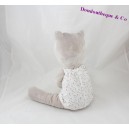Plush cat sitting OBAÏBI dress grey stars 28 cm