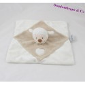 Beige de Doudou NATTOU blanco plano de oveja del corazón 26 cm