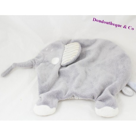 Doudou flachen Elefanten grau Streifen DIMPEL 25 cm