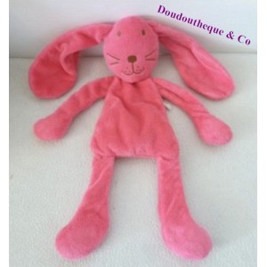 Doudou plat Hippopotame rose fleurit DPAM Du Pareil au Même