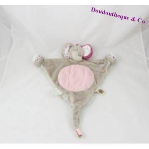 Doudou NOUKIE flache Elefant Kali, Nina und Kenza Dreieck 34 cm