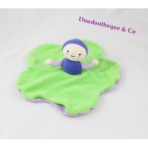 DouDou bambola piatto Dim Dam Doum MOULIN ROTY verde viola Roumanoff Katherine