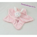 Doudou rabbit flat pink star bonnet with peas 22 cm NICOTOY