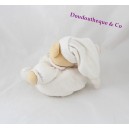 Doudou boule ours KALOO Dragée blanc broderies 18 cm