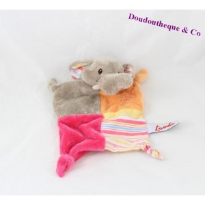 Doudou Elefanten flache, TOODO rosa orange grau gelbe Knoten