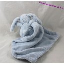 Doudou mouchoir lapin TARTINE ET CHOCOLAT bleu blanc 11 cm