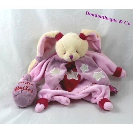 Doudou Marionette Bunny BLANKIE und Unternehmen schön glänzendes Leuchten Rosa DC2159 25 cm