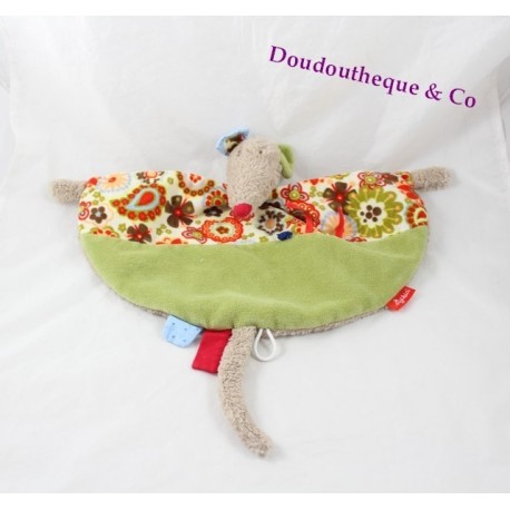Flache Doudou Maus SIGIKID Halbmond grün grau 40 cm Flache Doudou Maus SIGIKID Halbmond grün grau 40 cm
