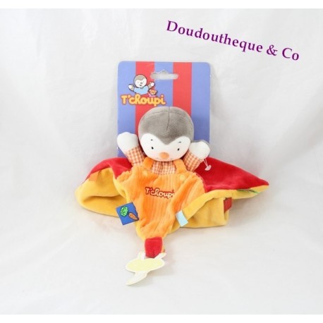 Doudou flachen binden Sie Charlie NICOTOY rot Orange Schnuller Etiketten Doudou flachen binden Sie Charlie NICOTOY rot Orange Schnuller Etiketten