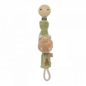 Attache sucette hippopotame NOUKIE'S Hippoum Baboum et Zamba vert beige