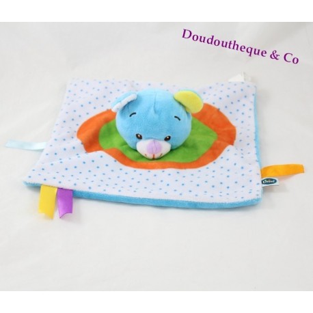 Piatto di DouDou orso Theo DSIS mimi t blu verde arancione piselli 25cm