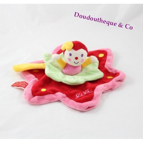 Doudou plat Lili KATHERINE ROUMANOFF DIM DAM DOUM BABY NAT'  fleur