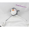 Doudou plana pingüino Carreblanc a rayas blanco y negro diamante 50 cm