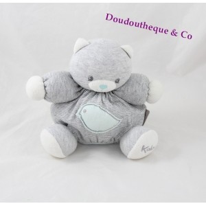 Doudou Katze KALOO Zen ball blau grau weiß gestreiften Vogel 19 cm