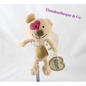 TeddyBär BioDours beige cocard im Herzen doudoudou bio 25 cm