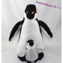 Peluche pingüino MARINELAND Penguin y bebé negro gris 29 cm