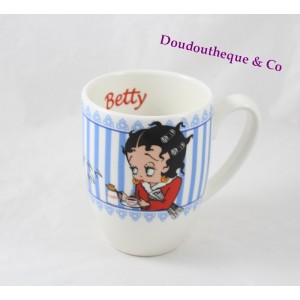 Tasse Betty Boop AVENUE OF THE STARS weiß blau Ich bin kein Morgenmensch! 11 cm