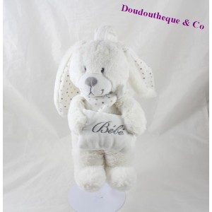 Peluche musica coniglio ZIGOMO cuscino bianco cm 26 del bambino