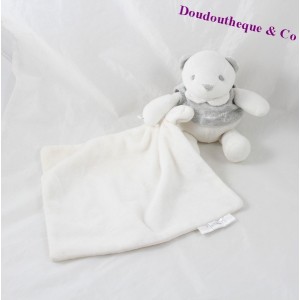 Doudou mouchoir ours MATHILDE M Mon petit Ange ... tee shirt gris 18 cm