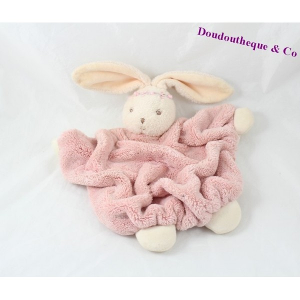 Doudou mouchoir Lapin - Lili - Doudou fille rose en coton bio, lin