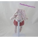 Doudou Kaninchen PETIT BATEAU kurze Knoten Blume rosa 25 cm