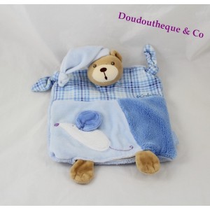 Doudou Marionette Bär KALOO Blue smile blau weiß