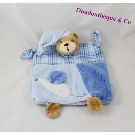 Doudou Marionette Bär KALOO Blue smile blau weiß Doudou Marionette Bär KALOO Blue smile blau weiß