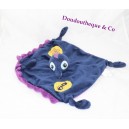 Doudou flat Ocean seahorse CARREBLANC dark blue purple coat yellow