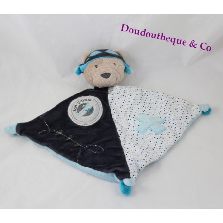 Doudou BEAR flach Lazare SAUTHON Bon voyage Flieger Oscar Baby Deco Doudou BEAR flach Lazare SAUTHON Bon voyage Flieger Oscar Baby Deco