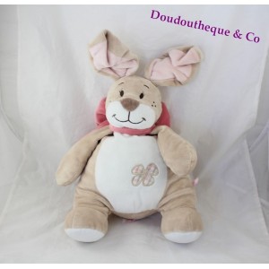 Peluche Oscarine lapin NOUKIE'S Oscarine et Léontine beige rose fleurs 35 cm