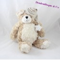 Teddy bear beige white ENESCO night cap star 40 cm