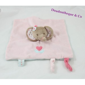 Doudou flachen Elefanten NATTOU Charlotte & Rose Pink blau blumen 28 cm