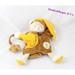 Marioneta de oso de pan marrón de 27 cm de Doudou DOUDOU y compañía