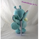 Plush Butterfly blue yellow bee flowers stripes 30 cm