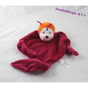 Doudou flachen Biene CARREBLANC Carré Blanc Rosa Schmetterling orange 39 cm