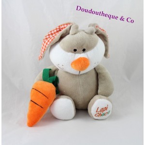 Plush rabbit FIZZY Lapi Choco carrot orange beige 30 cm