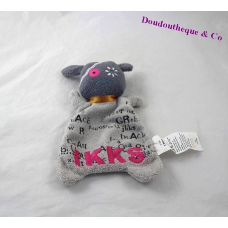Doudou Gericht Monster IKKS grau und Rosa Stickerei Namen Doudou Gericht Monster IKKS grau und Rosa Stickerei Namen