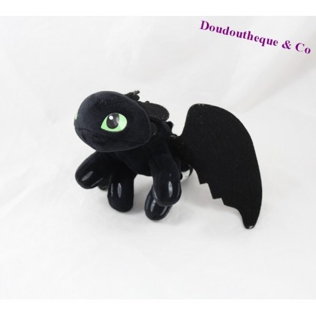 Peluche Krokmou DREAMWORKS HEROES Dragons noir 23 cm