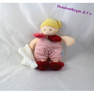 Ragazza di fazzoletto bambino NAT Don ' mia piccola bionda rosa rosso bambole 23cm