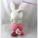 Plush musical rabbit words children's pink gray ball 25 cm
